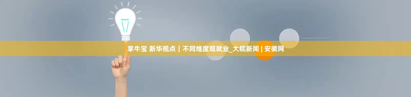掌牛宝 新华视点｜不同维度观就业_大皖新闻 | 安徽网